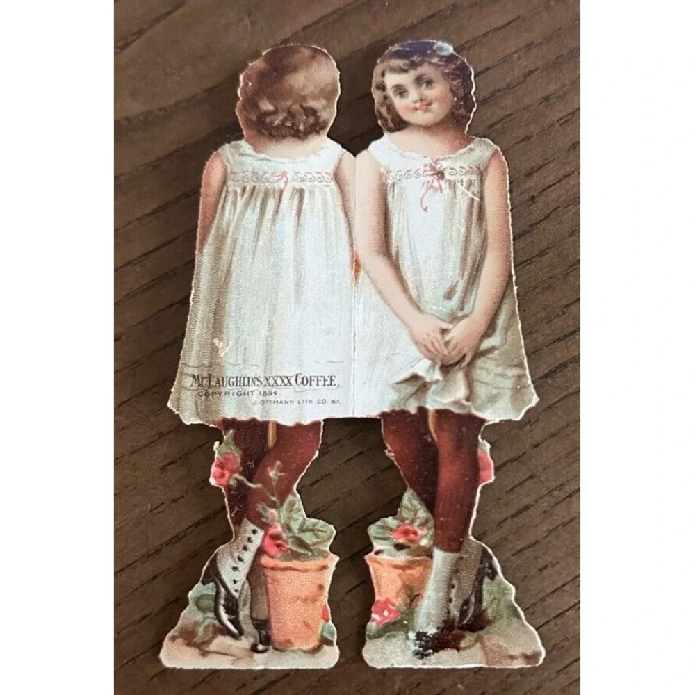 1894 McLaughlin's‎ XXXX Coffee Victorian Trade Card Paper Doll